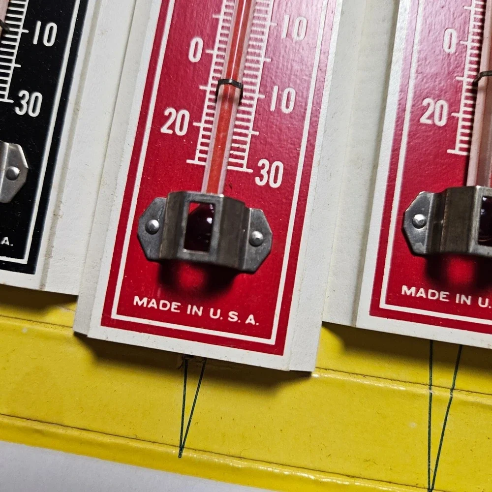 Taylor Wooden Indoor Outdoor Wall Thermometer Set of 6 W/ Display No. 5152 NWT‎